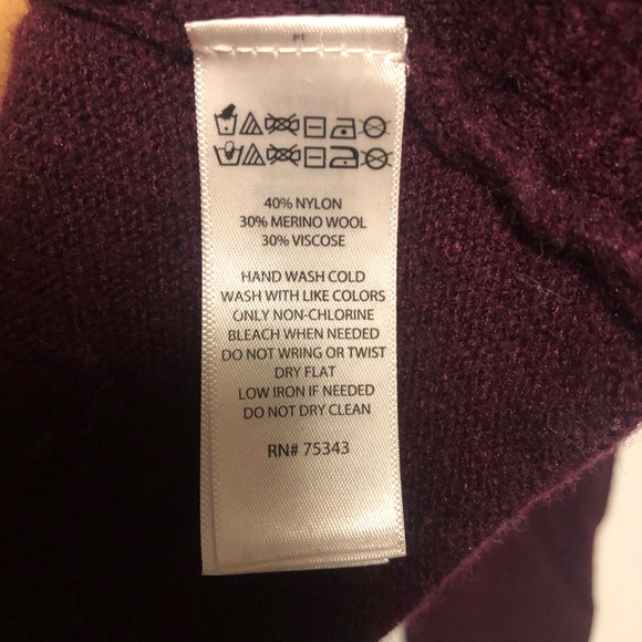 Adrienne Vittadini Merino Wool Long Sleeve Asymmetrical Sweater Top Cowl Neck C - Picture 5 of 7